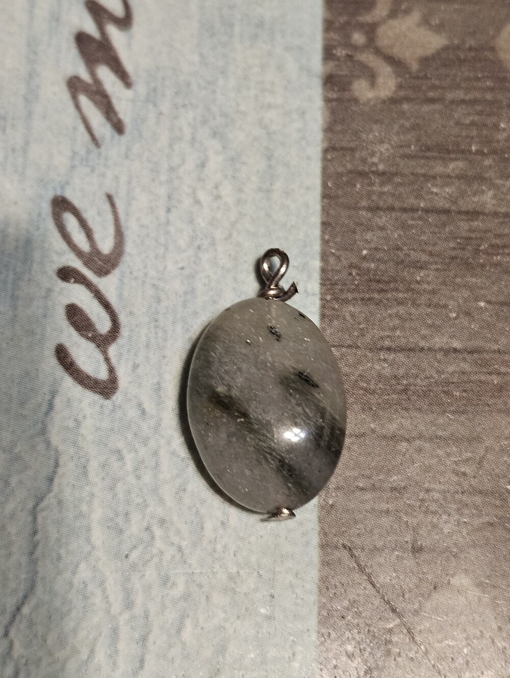 Silver Tone Stone Pendant